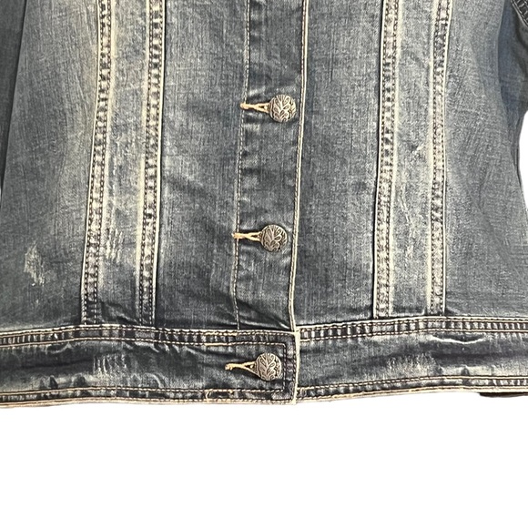 PRANA Jean Jacket Distressed Size Medium - Picture 6 of 9